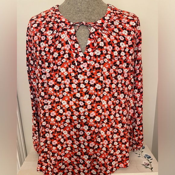Old Navy Tops - Old Navy Floral Blouse - Red and White
